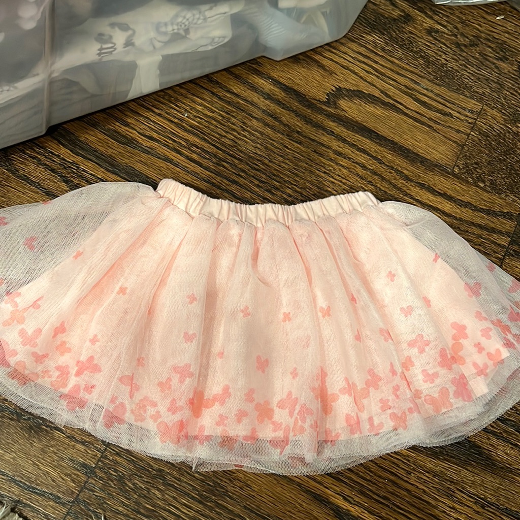 First Impressions Brand New With Tag Pink Tiller Skirt With Butterfly Detail